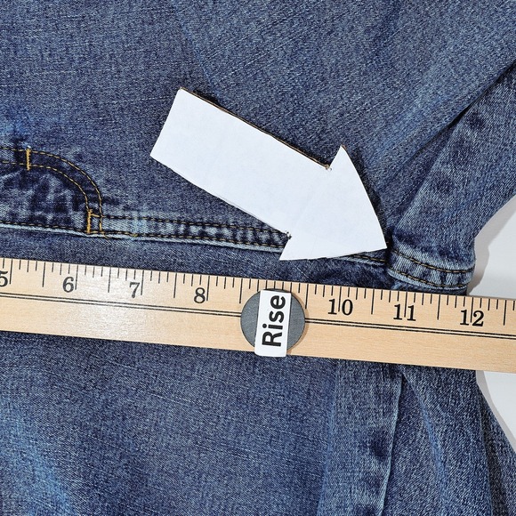 Wrangler Jeans Womens 9/10 x 32 Blue Denim Mid Rise Straight Classic Stretch - Picture 5 of 8